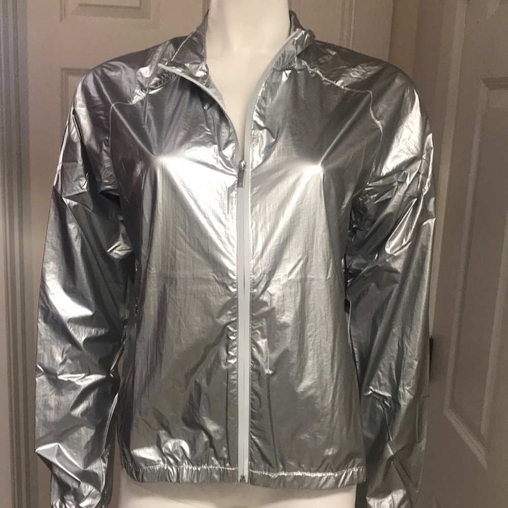 Tail Silver Metallic Lightweight Windbreaker Jacket